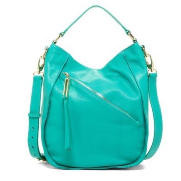 Gorgeous Kelsi Dagger Izzy Diagonal Zip Hobo,‎ Turquoise - Picture 1 of 7